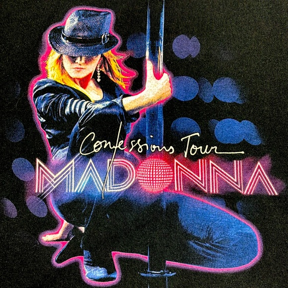 Madonna Confessions Black Short Sleeve 2006 Concert Tour Tee, Sz L🪩🎤 - Picture 9 of 11